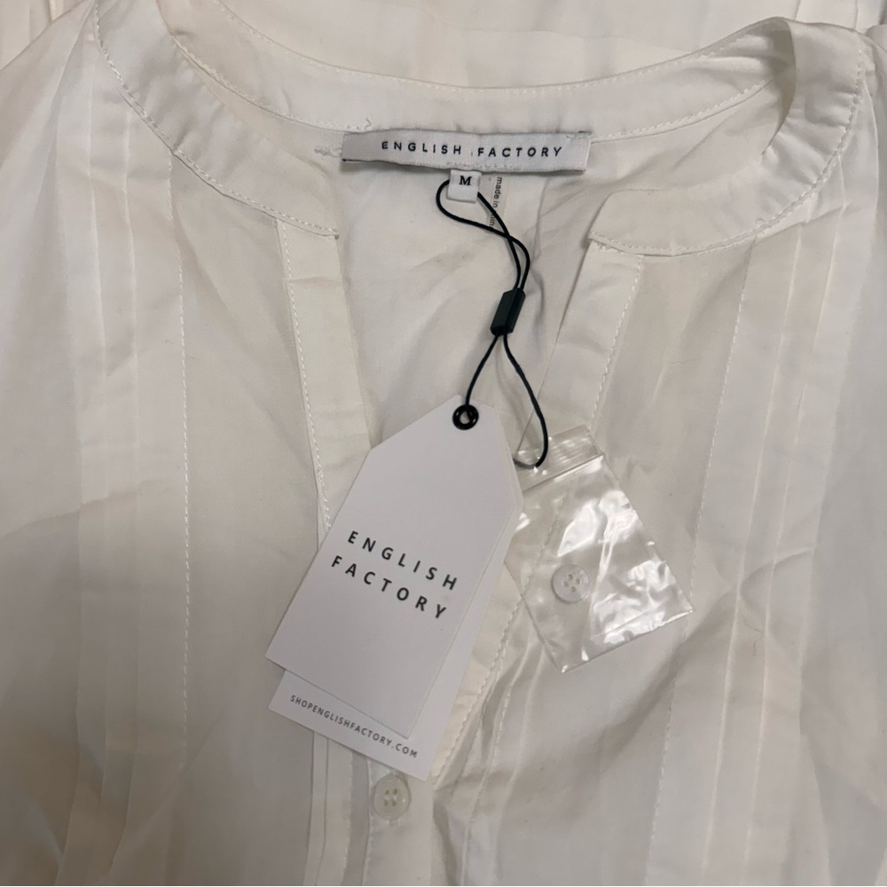NWT English Factory White Poplin Bib Fit & Flare Dress - Picture 6 of 8